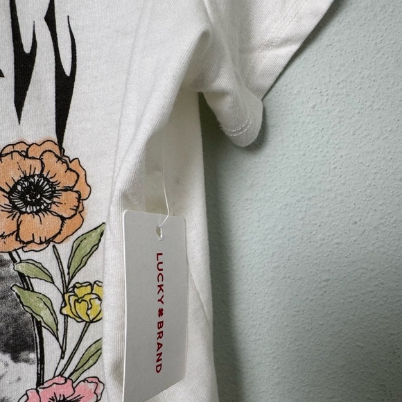NWT Lucky Brand Janis Joplin Graphic T-Shirt in Marshmallow White Size Large - Picture 9 of 10